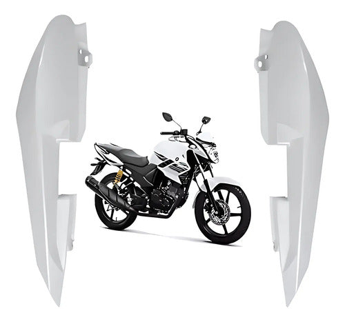 Par de Rabetas Laterais Paramotos Yamaha Fazer 150 2014 a 2024 Branco