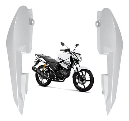 Par de Rabetas Laterais Paramotos Yamaha Fazer 150 2014 a 2024 Branco
