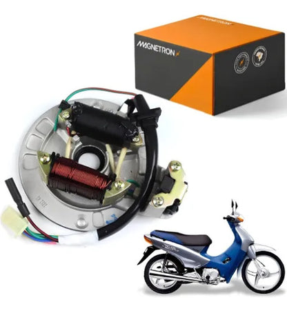 Magneto Estator com Bobina de Pulso Magnetron Honda Biz 100 2000 a 2005