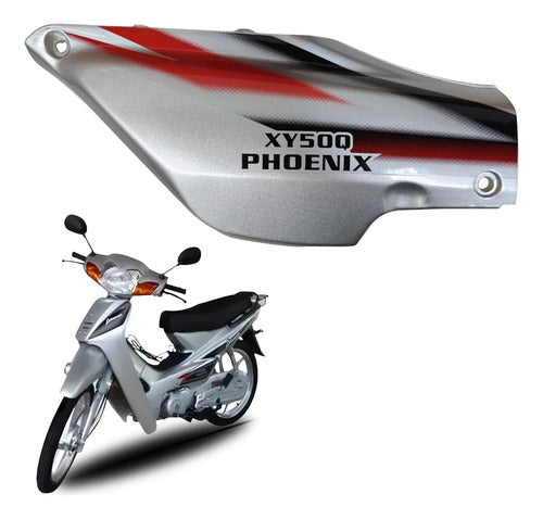 Tampa Lateral Direita Iron Shineray Phoenix 50 Xy 50q 2011 a 2018 Prata