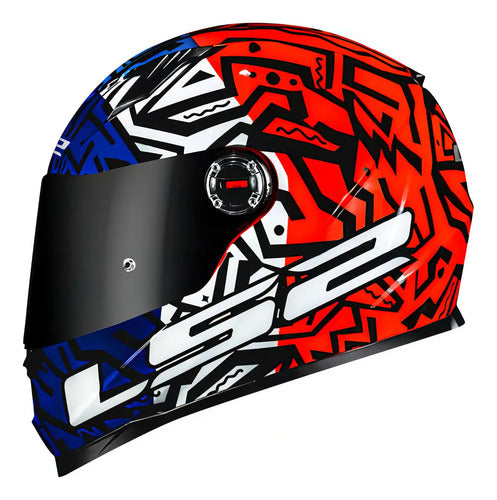 Capacete LS2 FF358 Memphis Laranja Azul Brilhante