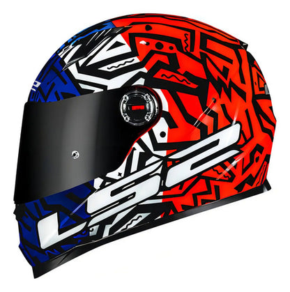 Capacete LS2 FF358 Memphis Laranja Azul Brilhante