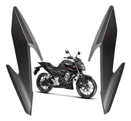 Par de Carenagens Laterais do Farol Paramotos Honda Cb 300f Twister 2023 a 2025 Cinza