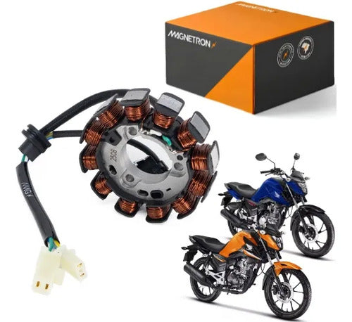 Magneto Estator com Bobina de Pulso Magnetron Honda Cg Bros 160 Titan Fan Start