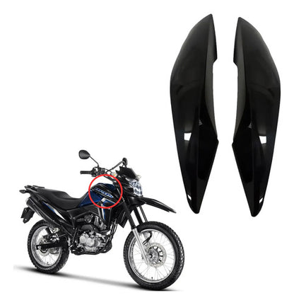 Par de Abas do Tanque Paramotos Honda Bros 160 2015 a 2021 Preto Brilhante