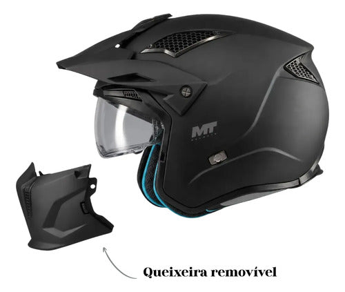 Capacete MT Helmets Streetfighter SV S Pure com Óculos Solar Interno Preto Fosco