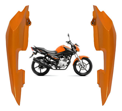 Par de Rabetas Laterais Paramotos Yamaha Factor 150 2016 a 2017 Laranja Metálico