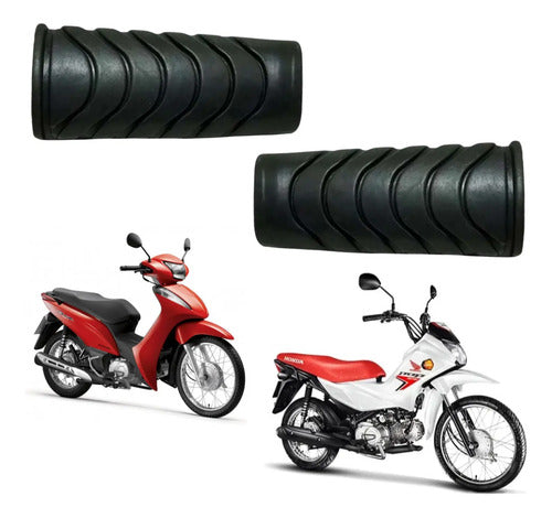 Par de Borrachas da Pedaleira Dianteira Smartfox Honda Biz 100 125 Biz 110i Pop 110i