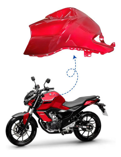 Capa do Tanque Esquerda Yamaha Fazer Fz15 150 2023 em diante Vermelho
