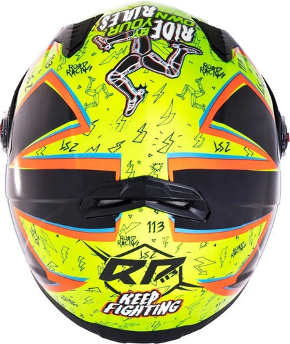 Capacete LS2 FF358 Rafael Paschoalin Amarelo Brilhante Tamanho 62/XL