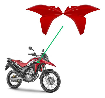 Par de Aletas Abas do Tanque Paramotos Honda Xre 300 2013 a 2015 Vermelho Maceió