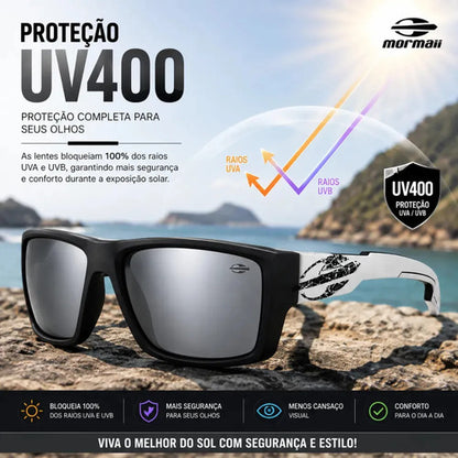Óculos De Sol Mormaii Joaca 4 Preto Masculino M0112aat09 Cor Da Armação Preto Com Hastes Brancas