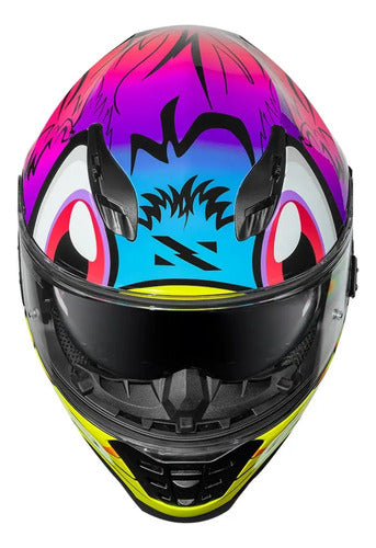 Capacete Norisk FF302 Soul II Loko com Óculos Solar Interno Rosa