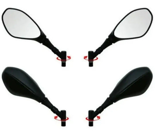Par de Espelhos Retrovisores GVS RVG Giro 360 Universal Rosca Honda