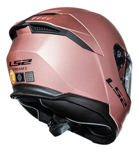 Capacete LS2 FF808 Stream II Solid com Óculos Solar Interno Rosa Metálico Fosco Tamanho 58/M