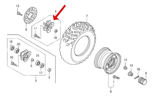 Cubo da Roda Dianteira Iron Honda Trx 420 Fourtrax 2007 a 2013