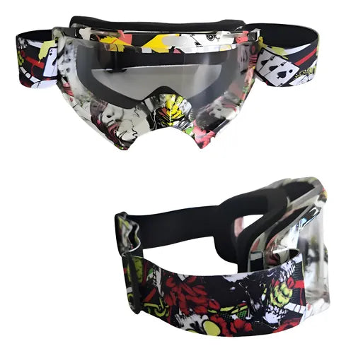 Óculos Proteção Jetski Snowboard Paintball Corrida Branco Cristal