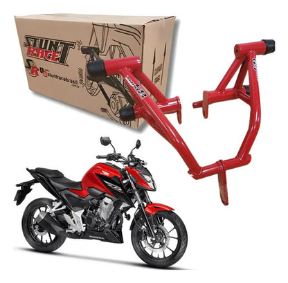 Protetor de Motor Stunt Race Street Cage Honda Cb 300f Twister 2023 a 2025 Vermelho