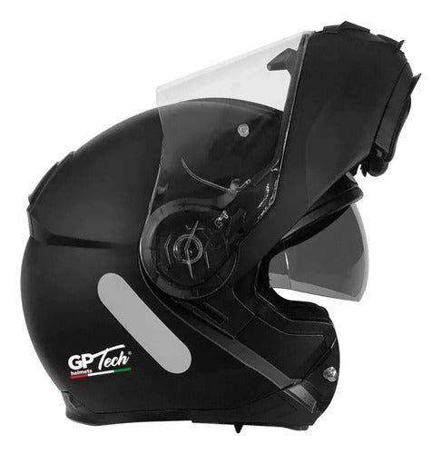Capacete Escamoteável GP Tech A118 SV Solid com Óculos Solar Interno Preto Fosco Tamanho 58