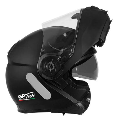 Capacete Escamoteável GP Tech A118 SV Solid com Óculos Solar Interno Preto Fosco Tamanho 58