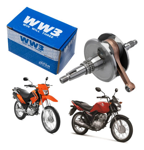 Virabrequim com Biela e Rolamentos WW3 Honda Cg 150 Titan Fan 2004 a 2015 Bros 150 2006 a 2015