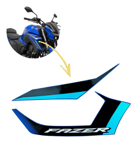 Adesivo da Aba do Tanque Direita Yamaha Fazer Fz25 250 2025 Azul Metálico