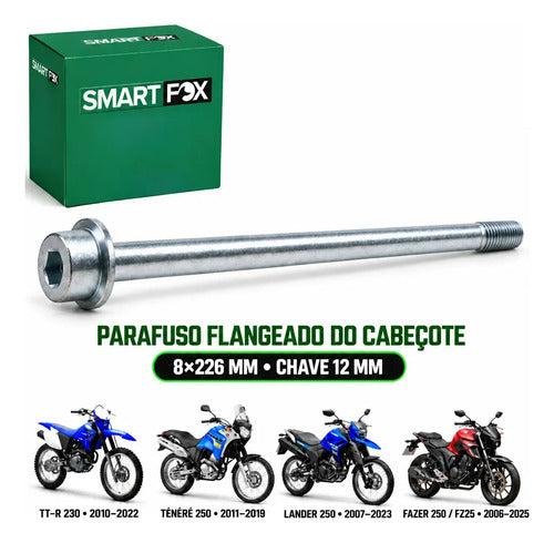 Parafuso Flangeado do Cabeçote Smartfox Yamaha Ttr 230 Fazer Lander Ténéré 250 8x226 mm Chave 12 mm