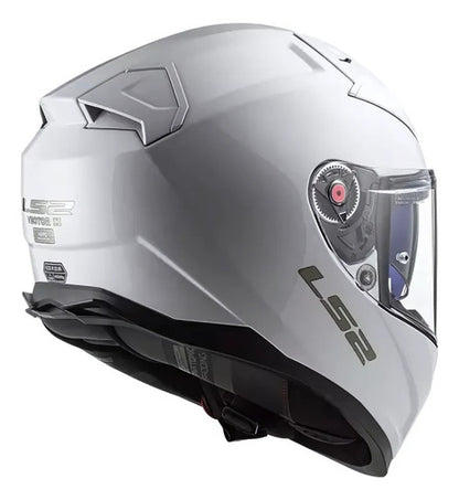 Capacete LS2 FF811 Vector II Solid com Óculos Solar Interno Branco Brilhante Tamanho 58/M