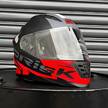 Capacete Norisk FF302 Manty com Óculos Solar Interno Preto Vermelho Fosco