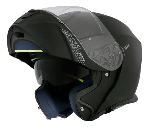 Capacete Escamoteável Axxis Gecko SV Solid com Óculos Solar Interno Preto Fosco