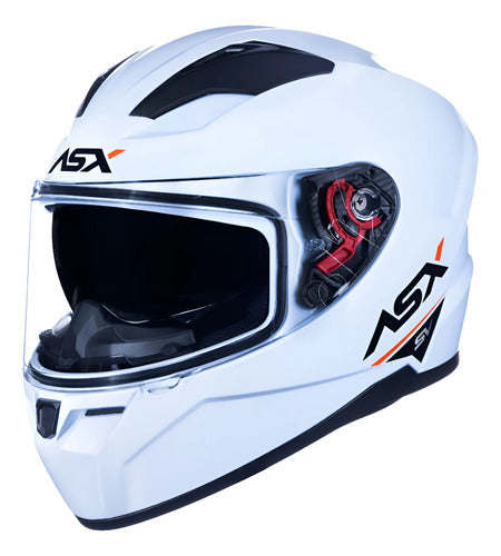 Capacete ASX City SV Solid com Óculos Solar Interno Branco Brilhante Tamanho 54/XS