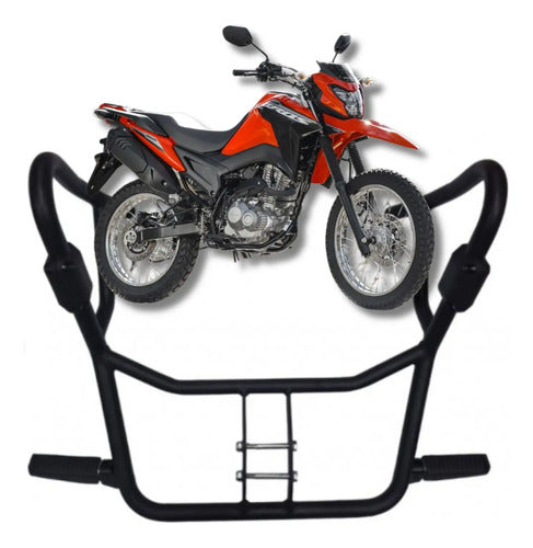 Protetor de Motor com Pedaleira Chapam Honda Bros 160 2025 em diante Preto Fosco