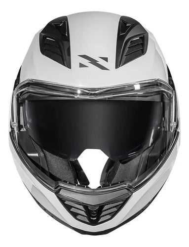 Capacete Escamoteável Norisk Avenger Solid com Óculos Solar Interno Branco Brilhante Tamanho 56/S