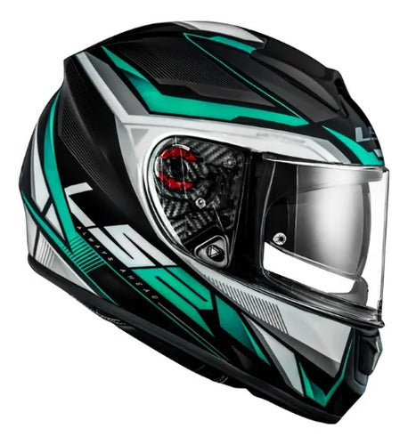 Capacete LS2 FF397 Vector Evo Rider com Óculos Solar Interno Prata Cinza Brilhante Tamanho 60/L