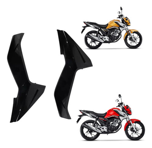 Par de Tampas Laterais Paramotos Honda Cg 160 Titan 2016 a 2024 Preto Fosco