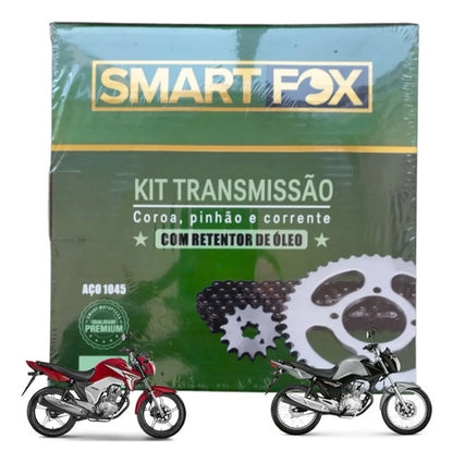 Kit Relação Smartfox com Retentor Honda Cg 150 Titan Fan 428HO 118L 43/16T