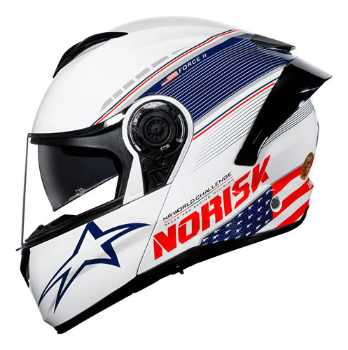 Capacete Escamoteável Norisk Force II Grand Prix USA com Óculos Solar Interno