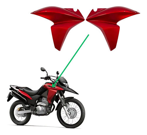 Par de Abas do Tanque Paramotos Honda Xre 300 2013 a 2015 Vermelho
