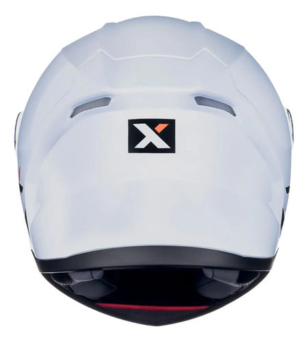 Capacete ASX City SV Solid com Óculos Solar Interno Branco Vermelho Preto Brilhante