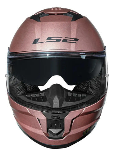 Capacete LS2 FF808 Stream II Solid com Óculos Solar Interno Rosa Metálico Fosco Tamanho 58/M