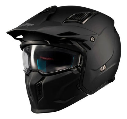 Capacete MT Helmets Streetfighter SV S Pure com Óculos Solar Interno Preto Fosco