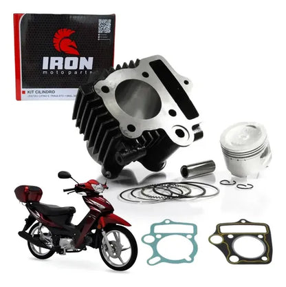 Kit Cilindro Pistão Anéis e Juntas Iron Shineray Phoenix 50 2011 a 2019 Jet 50 2013 a 2020 90 cc STD