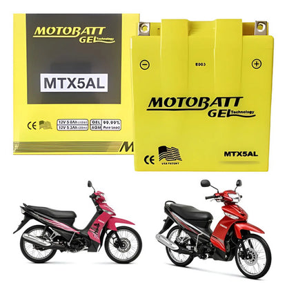 Bateria Motobatt MTX5AL AGM 12V 5Ah Yamaha Crypton 115 Factor Xtz Rd 125 Factor 150 Rd 350