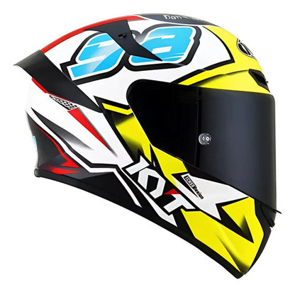 Capacete KYT TT-Course 98 Bomb Branco Amarelo Preto Brilhante