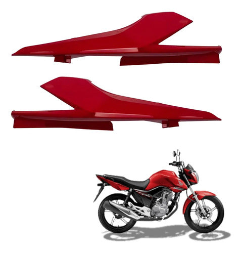 Par de Rabetas Laterais Paramotos Honda Cg 160 Titan 2022 a 2024 Vermelho Pimenta Perolizado