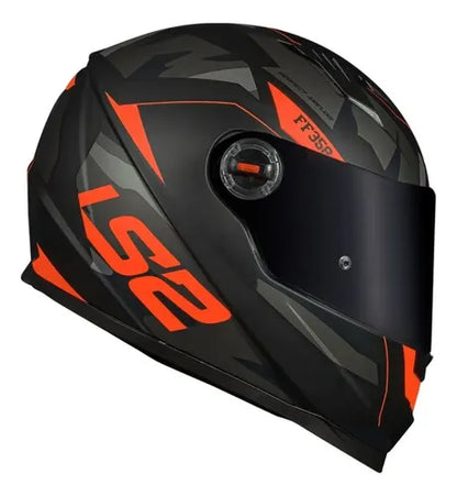 Capacete LS2 FF358 Tank Preto Laranja Fosco Tamanho 62/XL