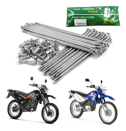 Jogo de Raios Dianteiro Smartfox Yamaha Xtz 125 Lander Ténéré 250 4 mm Cromado