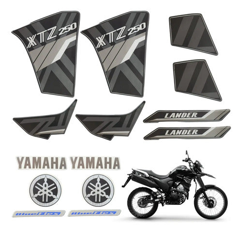 Kit Adesivos JS Yamaha Lander 250 2021 a 2022 Preto