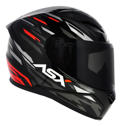 Capacete ASX City Arrow Preto Grafite Vermelho Brilhante