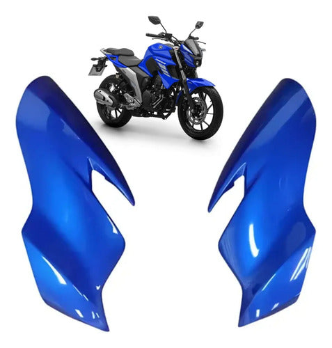 Par de Carenagens Laterais do Farol Paramotos Yamaha Fazer Fz25 250 2022 a 2024 Azul